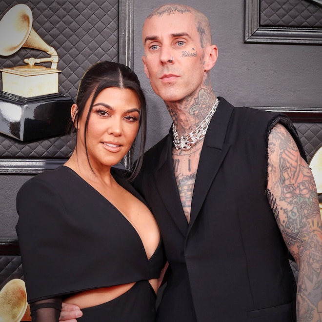 Kourtney Kardashian, Travis Barker, 2022 Grammy Awards